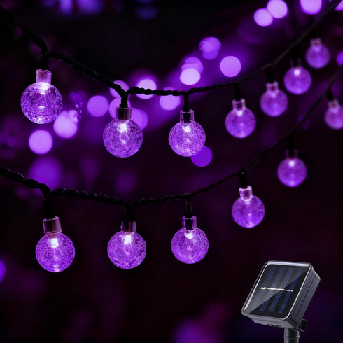 L LAMPOP 20 LED Decorations Crystal Globe Solar String Outdoor Lights with 8 Lighting