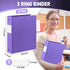 Henoyso 12 Pcs 1.5 Inch Plastic Binder, Flexible 3 Ring Binders Bulk, Holds up to 8.5 x 11 Inch Paper, Purple