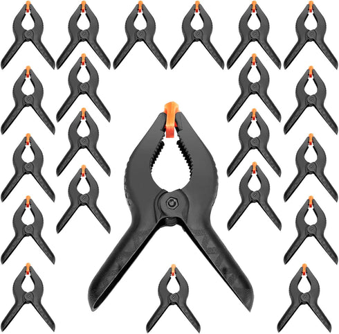 ZOENHOU 6 Inch 22 PCS Long Spring Clamp Set, Heavy Duty Nylon Plastic Clips with Flexible Jaw Pad