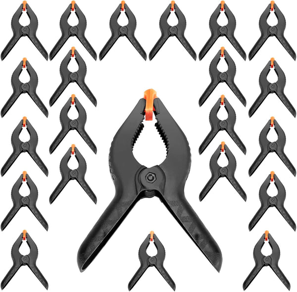 ZOENHOU 6 Inch 22 PCS Long Spring Clamp Set, Heavy Duty Nylon Plastic Clips with Flexible Jaw Pad