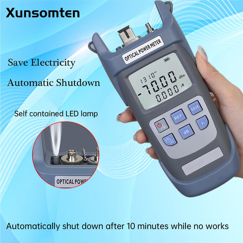 Fiber Optic Tester 3 in 1 - Optical Power Meter & Visual Fault Locator with LED Lighting, 2pcs