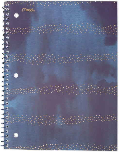 Mead Spiral Notebook, 1 Subject, 70 Sheets, College Ruled Paper, 10-1/2" x 7-1/2", Shape It Up, 1 Notebook (07152)