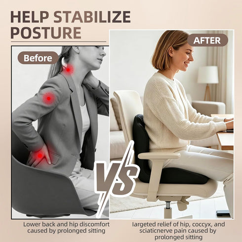 kegliik Tailbone Ergonomic Seat Cushion, Coccyx Cushion for Pain Relief, Memory Foam Office Chair Seat Cushion & Car