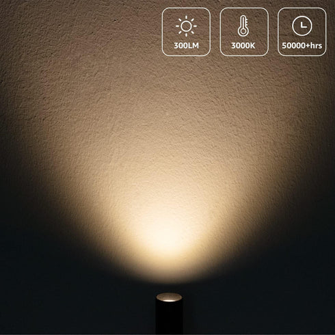 2 Pack 120V 3W 3000K 5.9 URTOM Indoor Spot Lights, LED Accent Up Lights, Plant Spotlights, Floor Spotlights for Plants