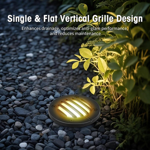 Gmalos 10W 2700K 12/24V IP67 2 Pack Low Voltage Landscape Lighting: Warm White LED Well Lights, Outdoor In-Ground