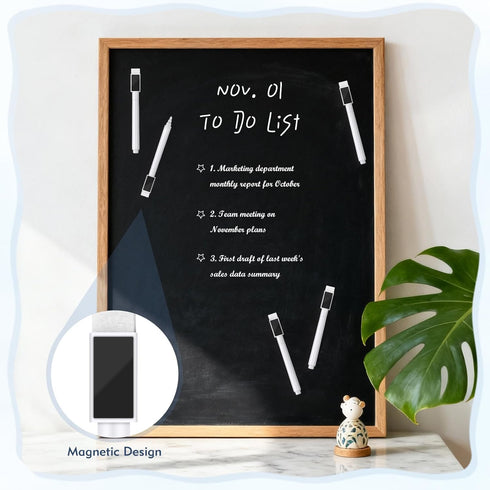 Kerros 16 Pack White Dry Erase Markers Magnetic Dry White Chalk Markers Pens Fine Point Tip - Small Blackboard Markers