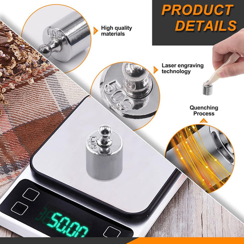 Precision Calibration Weight Set: Digital Balance Scale, Jewellery Scale (100g Set)