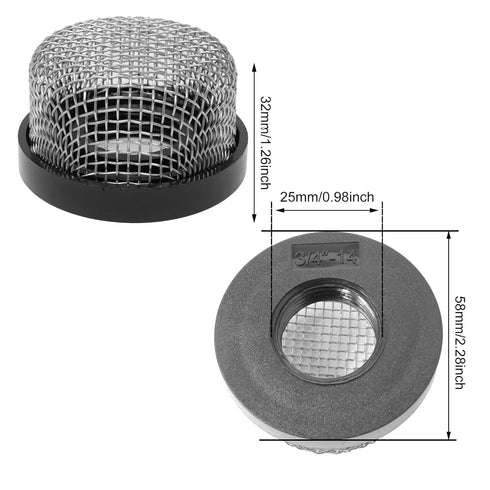 Honbay 2PCS Stainless Steel Strainer ¾ Inch -14, Aerator Screen Wire Mesh Compatible with Livewell Pump, Industrial Plumbing Inline, Garden Washers Water Filter Sprayer Garden Hose Suction Line