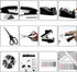 Black Desk Accessories, Stapler and Tape Dispenser Set, Black Office Supplies Kit, Gift for Students and Coworkers