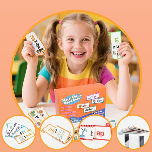 MOYEE 30 Read and Rhyme Flip Books Claritydream Flip Books ABC Vocabulary Flash Cards Interactive Reading Flash Cards