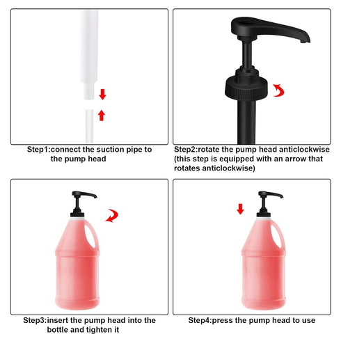 Mudder 4 Pieces Gallon Pump Dispenser - BPA-Free Pump Lid Replacement for 1 Gallon Jug and Containers