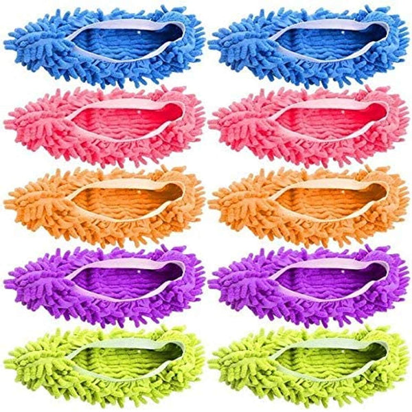 Mop Slippers Shoes 5 Pairs (10 Pieces) - Microfiber Cleaning House Floor Tools Shoe Cover
