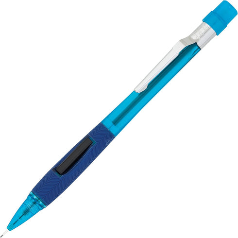 Pentel Quicker Clicker Automatic Pencil, Box of 12, 0.5mm Lead Size, Transparent Blue Barrel (PD345T-C)