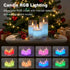 Set 3 Rechargeable Ice Crystal Glass Flameless Candles, RGB Color Changing Realistic Flickering Flameless Candles