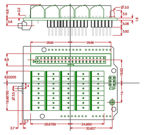 Electronics-Salon Arduino Screw Terminal Block Breakout Module for Arduino UNO R3