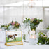 8 Pack 7x5 Acrylic Sign Holders Golden Border Wedding Table Number Frames Double Sided Table Menu Stands