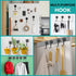 DIYMAG 8 Pack Black Magnetic Hooks, 80LBS Heavy Duty Strong Magnet Hooks with Metal Hanger for Home Kitchen Office