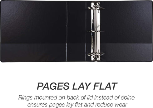 Samsill Durable 4 Inch Binder, Locking D Ring, Customizable Clear View, Black, 2 Pack, Holds 775 Pages, Made in the USA