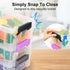 Generic Clear Plastic Pencil Box - Extra Large Stackable with Secure Lid, Hard Storage Organizer Box for Crayons