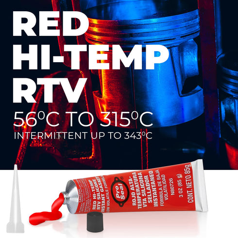 Pro-Seal RTV Silicone Sealant, 3 oz Tube, Red (80726)