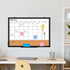 Monthly Calendar Whiteboard Dry Erase Cork Board Combo, 24" x 18" Magnetic Double-Sided Board