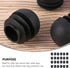 50 Uonlytech Pcs Black Plastic Chair Glide Inserts Round Bung Tube End Caps for Furniture Legs, Chair and Table Floor