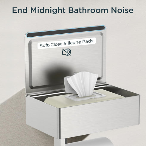 Commercial(Brushed FORIOUS Toilet Paper Holder with Shelf, Sanitary Napkin Receptacle Tampon Holder, Wall Mount Toilet