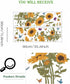 Vintage Sunflower Bouquet Wall Stickers, sacinora Floral Art Plants Wall Decals Removable Vinyl Peel and Stick