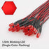 50pcs 12 Volt 5mm Red Blinking LED Lights, Pre Wired DC 12v Emitting Diodes for Flashing Effects