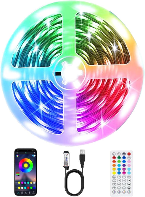 PSTAR LED Lights for TV,3.28ft Music Sync RGB Backlight with Remote & App
