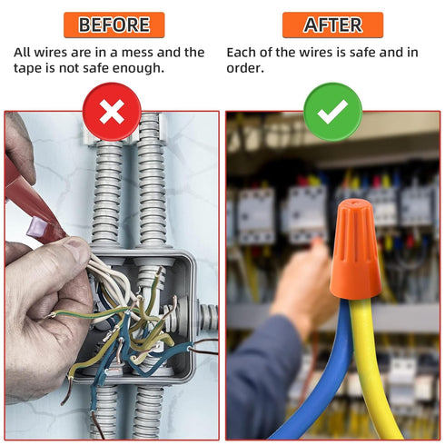 500 Pcs Orange Electrical Wire Connectors, Insulating Twist Nuts Caps for Quick Connection (AWG 18-16)