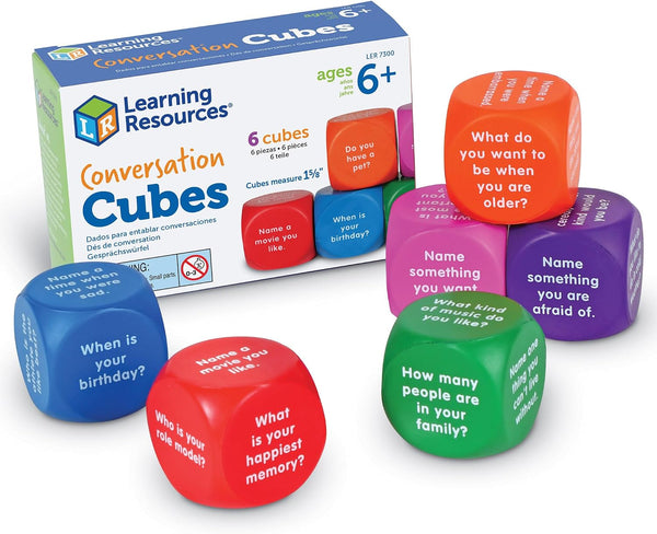 Learning Resources Conversation Cubes -Ages 6+, Foam Cubes for Social Emotional Learning,
