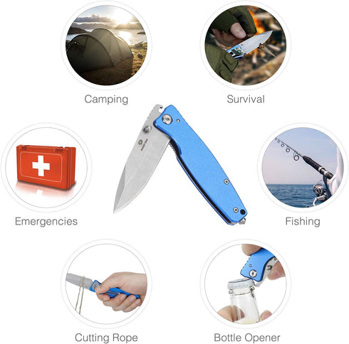 Mossy Oak Folding Pocket Knife, 7-inch Stainless Steel Drop Point Blade EDC Multi-Functional Tool