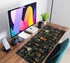 Black Aesthetics Desk Mat Mouse Pad, Large Gaming Mouse Pad, Mystical Green Plant Design, 31.5x11.8 in