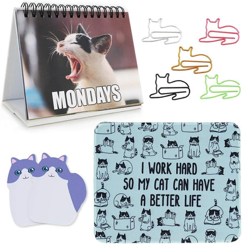 PopCrew Office Gift for Cat Lovers | Cute Cat Office Supplies - Funny