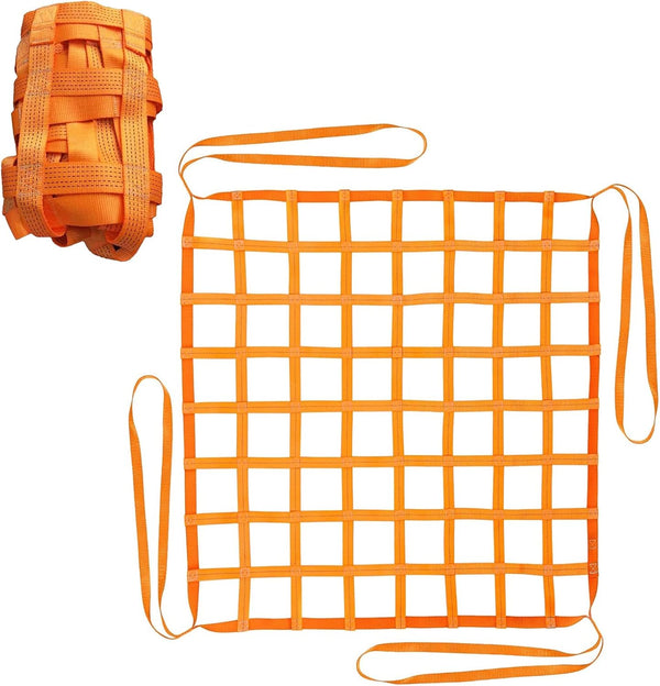 Safety Lifting Net Straps: Flat Nylon Sling Hoisting Net, 3.3' x 3.3'ft Cargo Lifting Nets for Heavy Objects