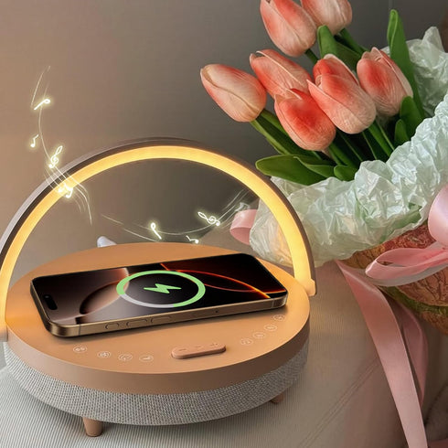Vivilumens Birthday Gifts for Women 6 in 1 Bedside Lamps with Wireless