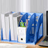 KXF Plastic Blue File Organizer for A4 Documents, Office Desktop Storage with 4 Compartments, 82mm Wide