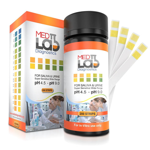 pH Test Strips 4.5 to 9.0, 200 ct for Urine and Saliva Body pH Testing, Urinalysis Reagent Test Strips