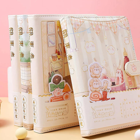 Kawaii Lined Journal Notebook, Japanese Cute Journal, 7.3 x 5.1 inch, 256 Pages, Premium Quality Paper
