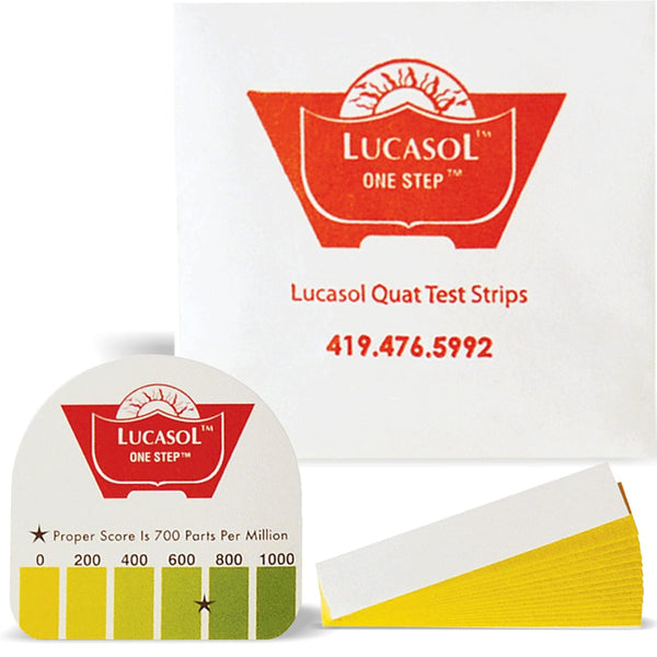 Lucasol Quat Test Strips for Cleaning Products, Individual, Pre-Cut Testing Strips, Pack of 15