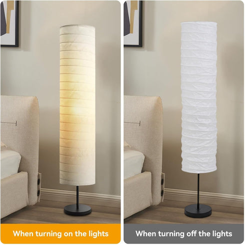 Beufee 2pcs Floor lampshade for Living Room, Reusable Paper Lamp LED Column Lmp Corner for Bdroom only lampshade