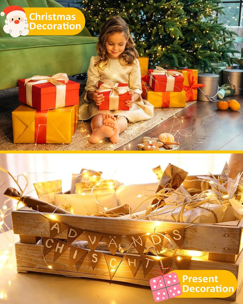 4 Pack 60 20FT LED Fairy Lights Battery Operated with Timer, Waterproof Twinkle Lights Indoor Outdoor, Cuttable String
