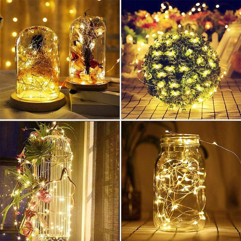 WESEN 300 Outdoor-2Pack, 110FT 8 LED Christmas String Lights Indoor Solar String Lights with Lighting Modes, Twinkle