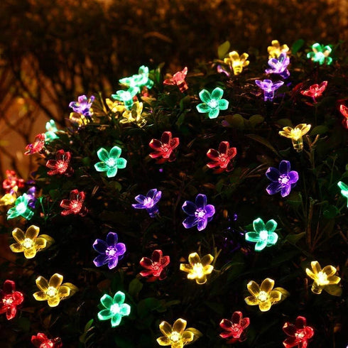 Joomer 50LED 8 Outdoor Solar String Lights, Flower String Lights, Cherry Blossoms String Light Modes Memory Function