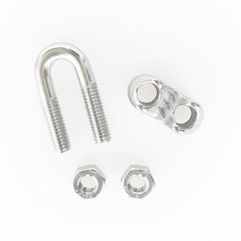 12Pcs M6 1/4 Inches Stainless Steel Wire Rope Cable Clip Clamp