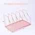Simmer Stone File Sorter Organizer, 5 Section Magazine Holder Rack for Mail, Paper, Document, Folder, Rose Gold