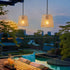 6-Hour 1 Pack pearlstar Battery Operated Hanging Lantern Indoor Outdoor Chandelier for Gazebo Boho Rattan Pendant