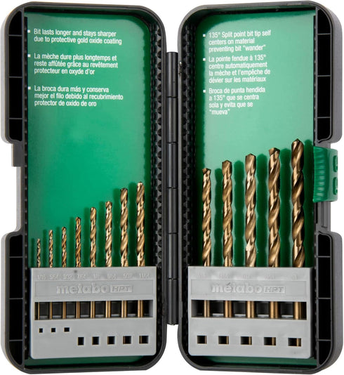 Metabo HPT Drill Bit Set, 13 Piece, Gold Oxide, Twist (115134M) by Metabo HPT