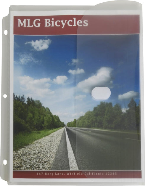 C-Line Side Loading Poly Binder Pockets, 1" Gusset, Clear, 10 Packs of 5 Pockets